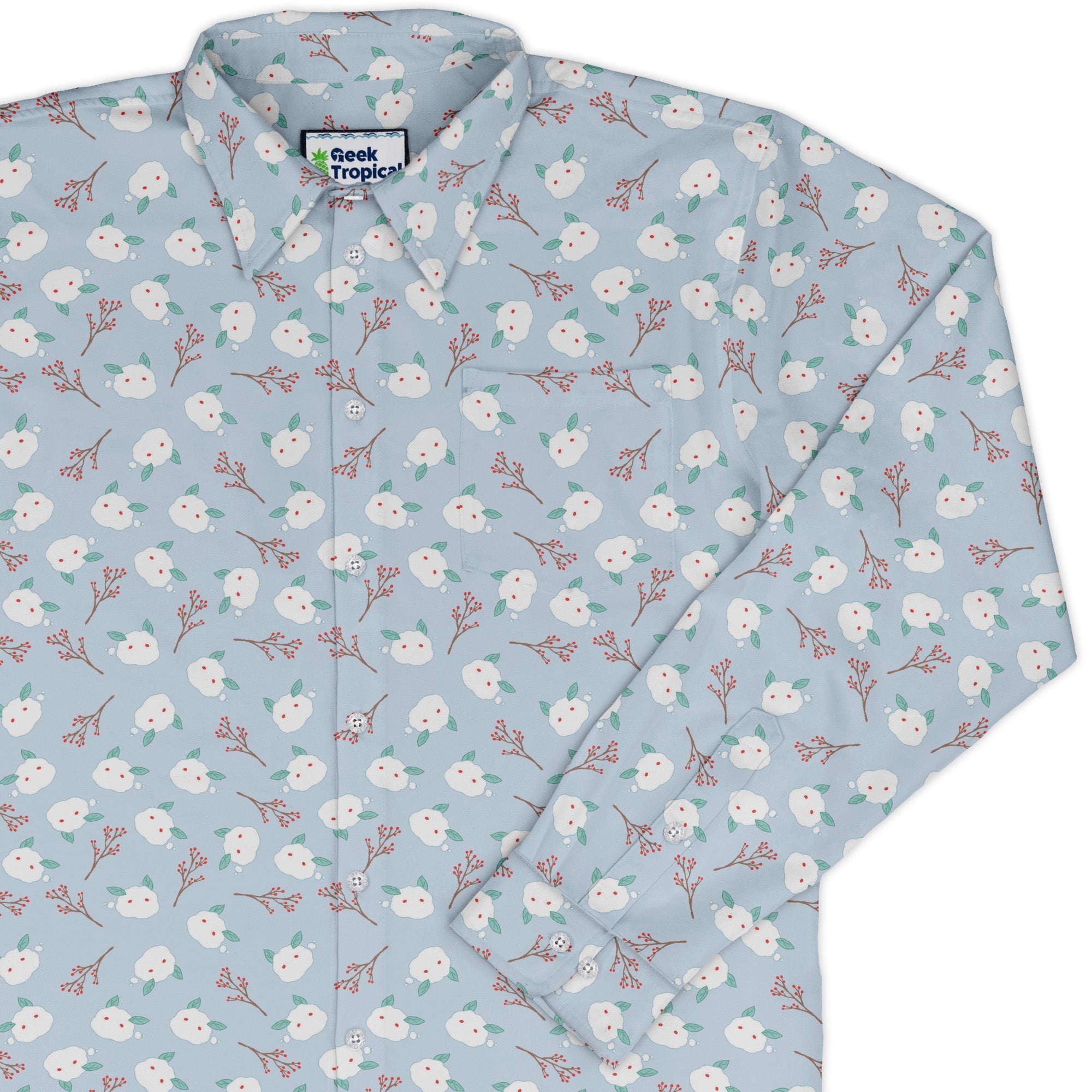Snow Bunnies Long Sleeve Button Up Shirt