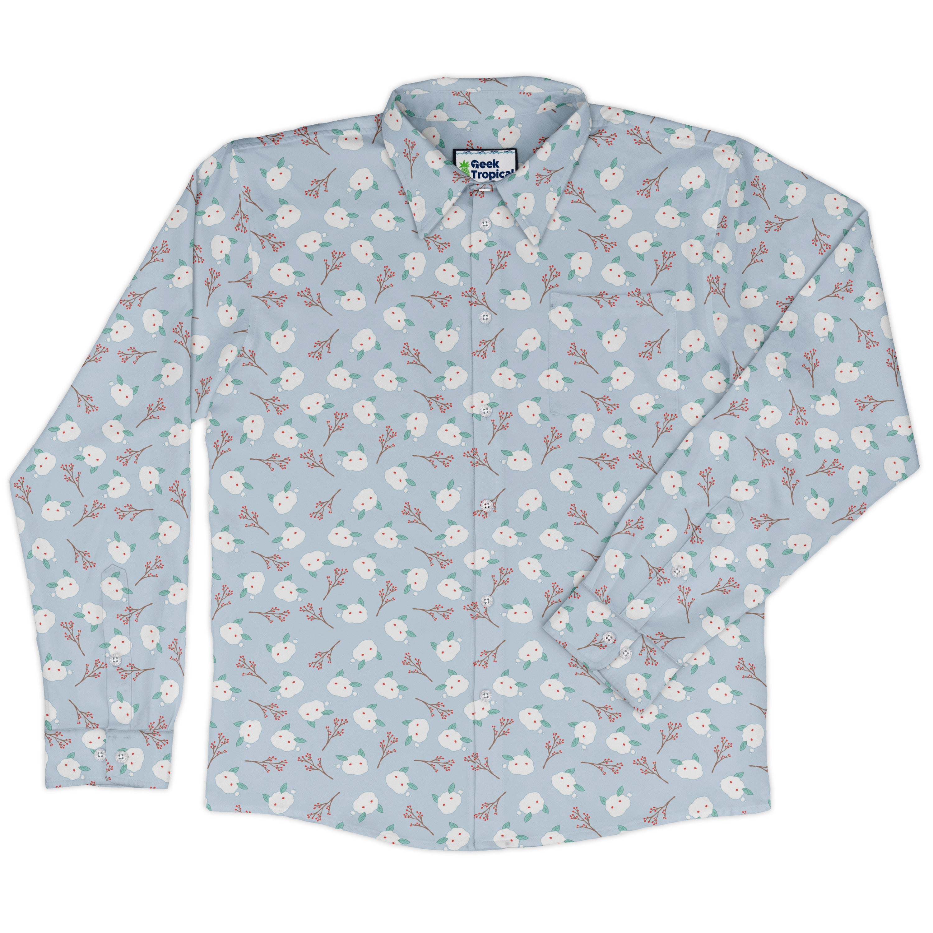 Snow Bunnies Long Sleeve Button Up Shirt