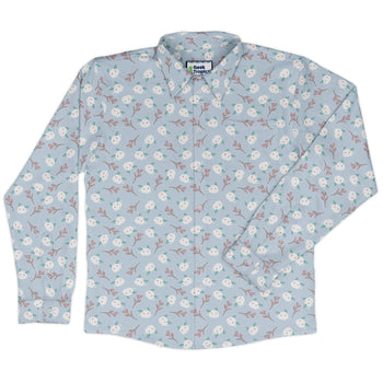 Snow Bunnies Long Sleeve Button Up Shirt Geek Nerd adult sizing Anime Christmas Print