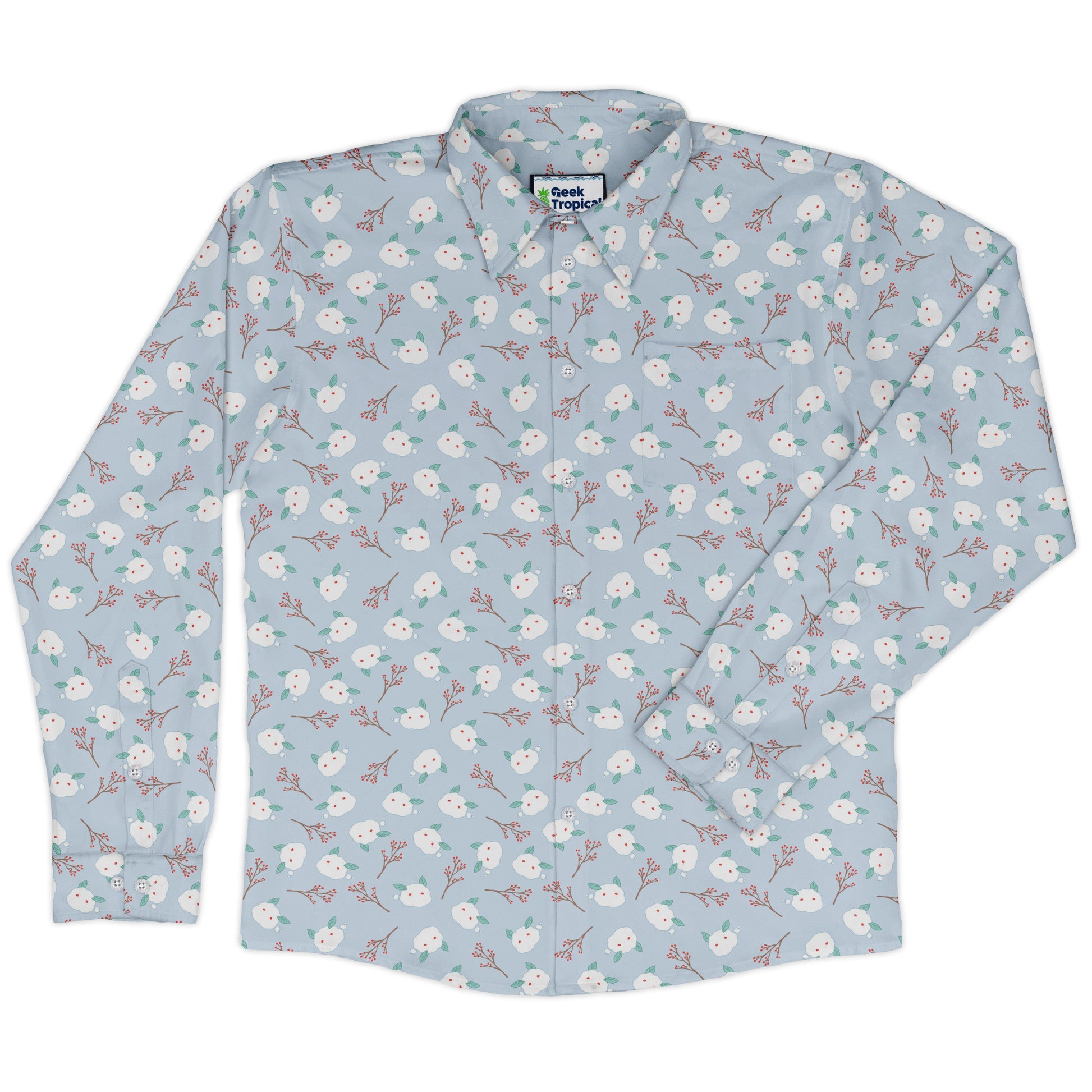Snow Bunnies Long Sleeve Button Up Shirt