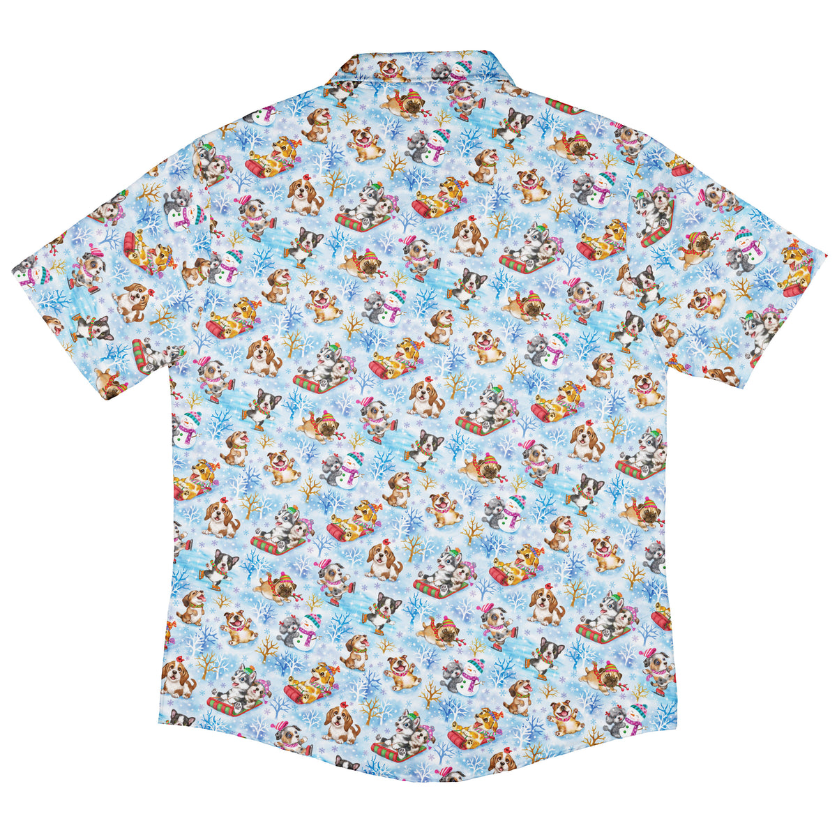 Snow Much Puppy Fun Button Up Shirt Back
