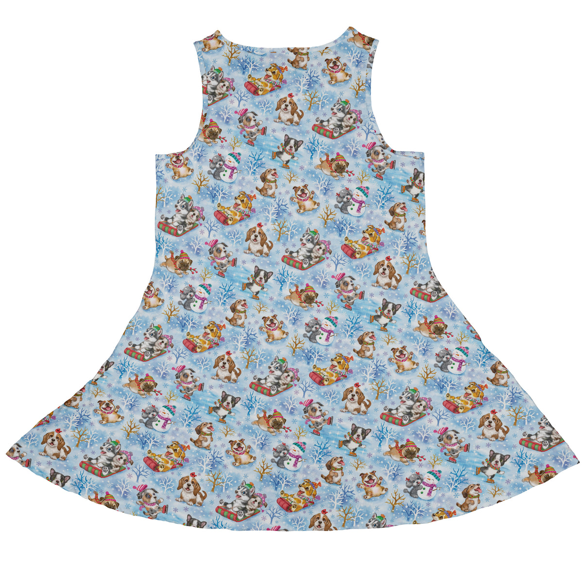 Snow Much Puppy Fun Sleeveless Dress back