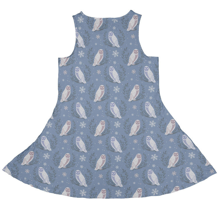 Snow Owl Moon Dress Geek Nerd Christmas Print Design by Episodic lx - C