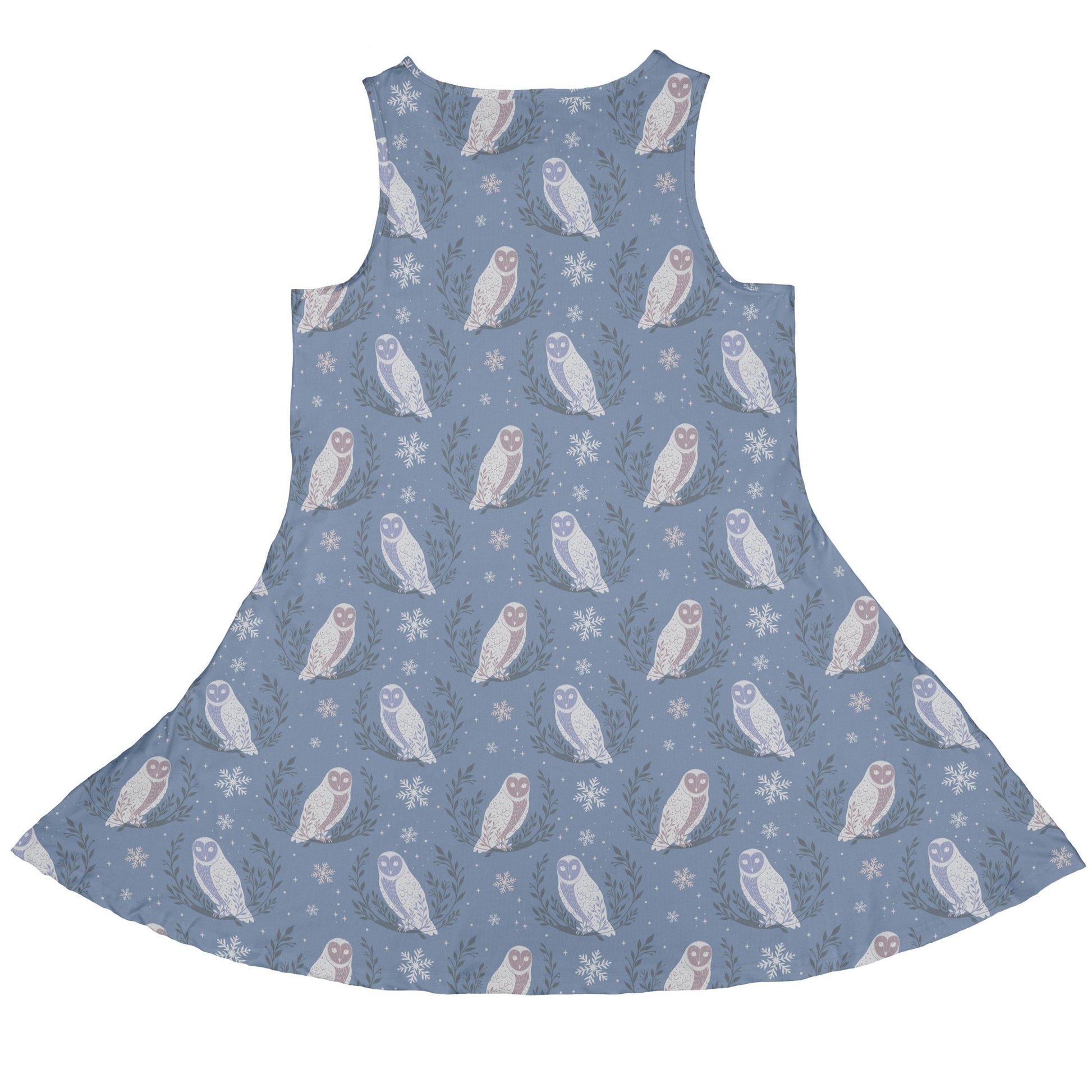 Snow Owl Moon Dress Geek Nerd Christmas Print Design by Episodic lx - C