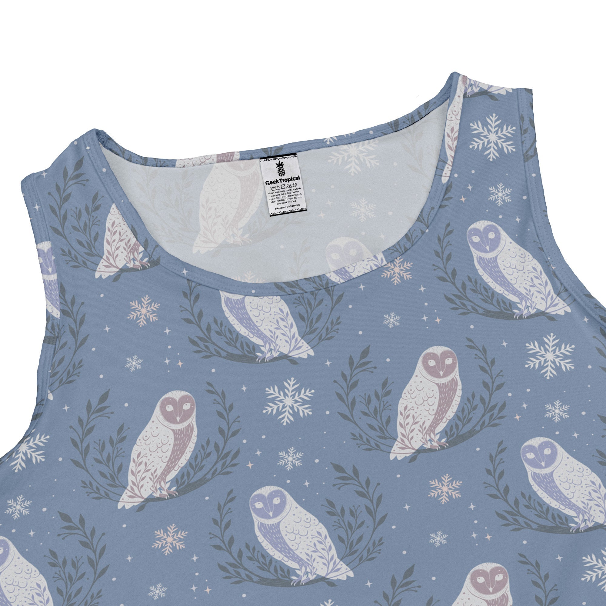 Snow Owl Moon Dress Geek Nerd Christmas Print Design by Episodic lx - C