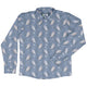 Snow Owl Moon Long Sleeve Button Up Shirt Geek Nerd adult sizing Botany Print Christmas Print