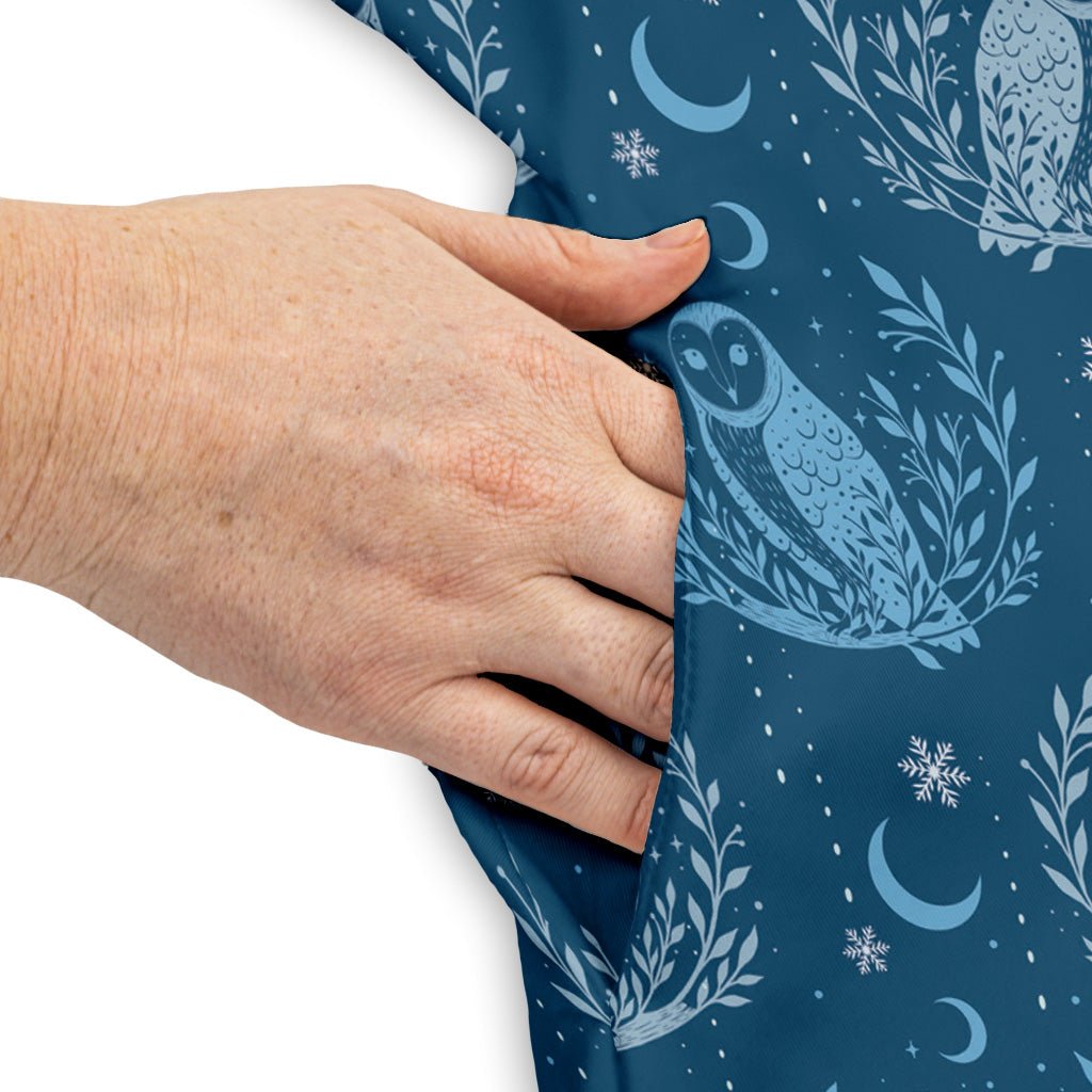 Snow Owl Night Flight Dress Geek Nerd Christmas Print Design by Episodic lx - C