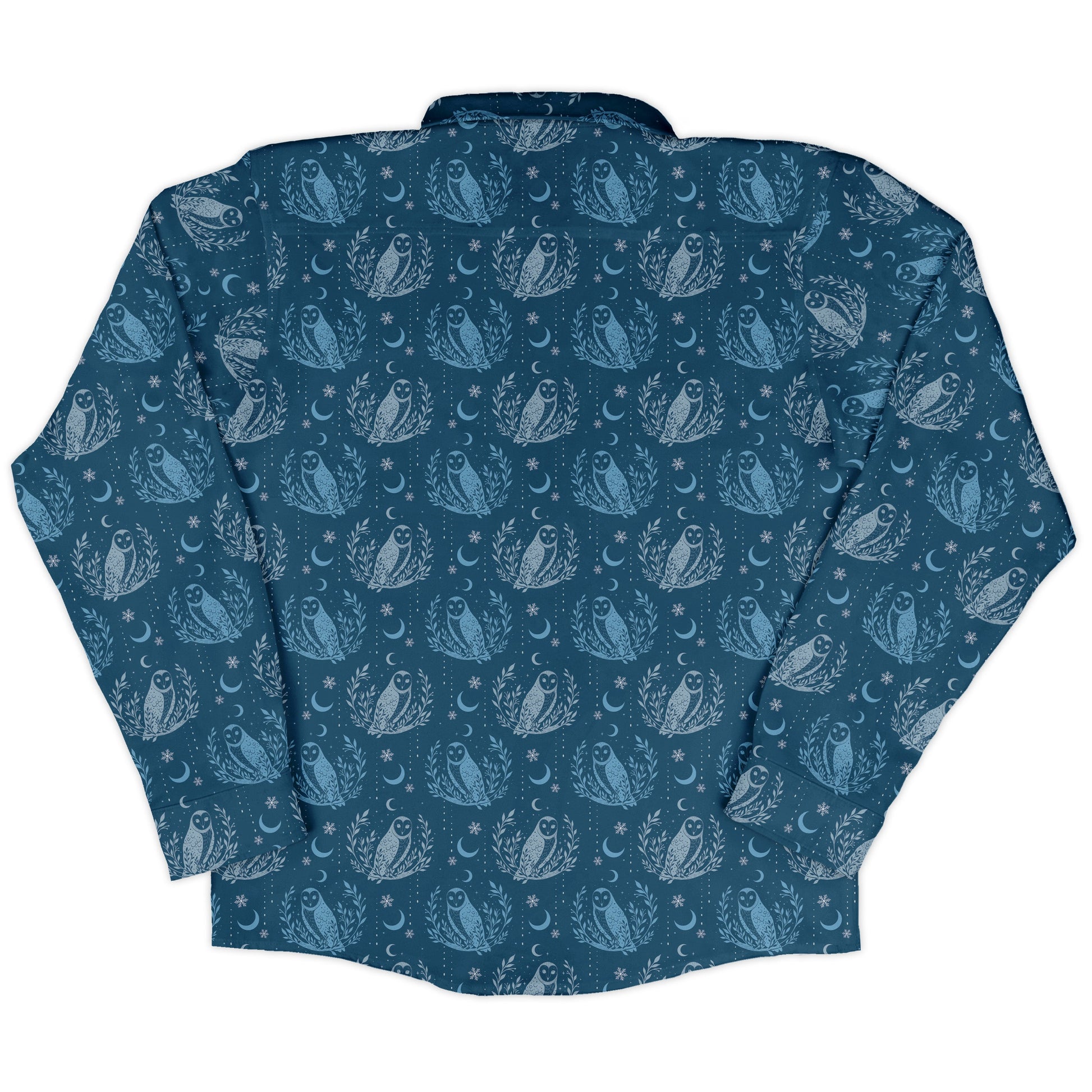 Snow Owl Night Flight Long Sleeve Button Up Shirt