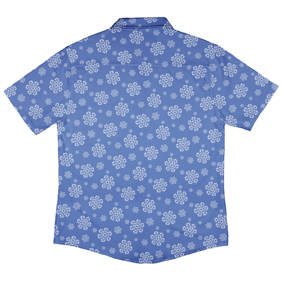 Snowflake Cat Winter Button Up Shirt Back