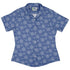 Snowflake Cat Winter Curvy Button Up Shirt womens front