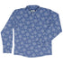 Snowflake Cat Winter Long Sleeve Button Up Shirt front