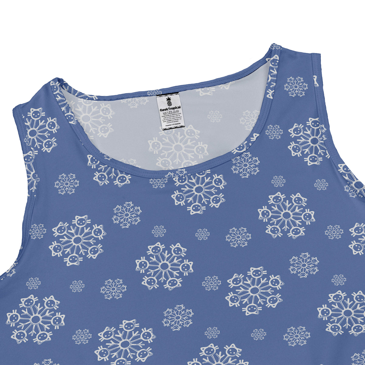 Snowflake Cat Winter Sleeveless Dress close front