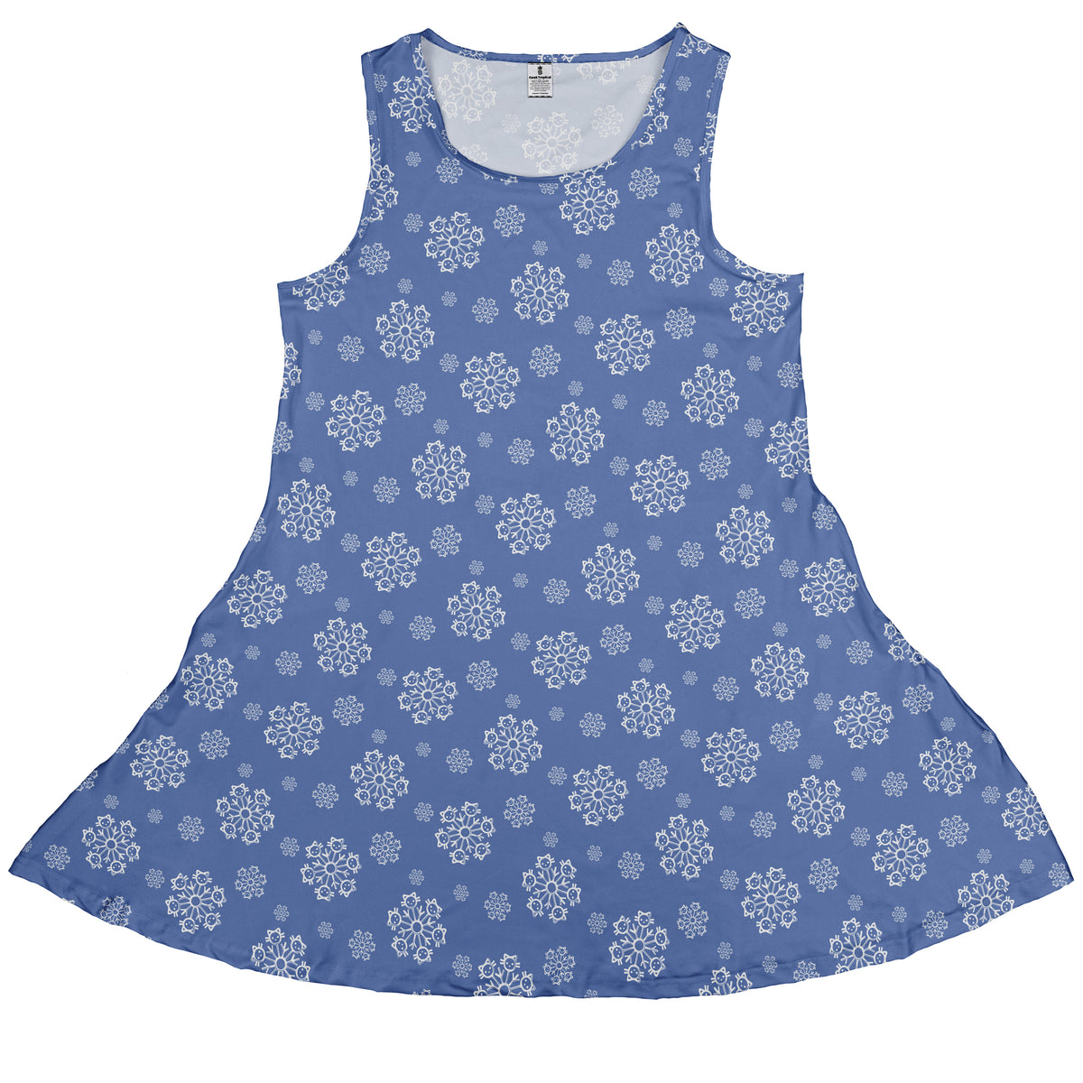 Snowflake Cat Winter Sleeveless Dress front