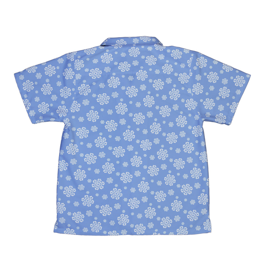 Snowflake Cat Winter Youth Hawaiian Shirt Back