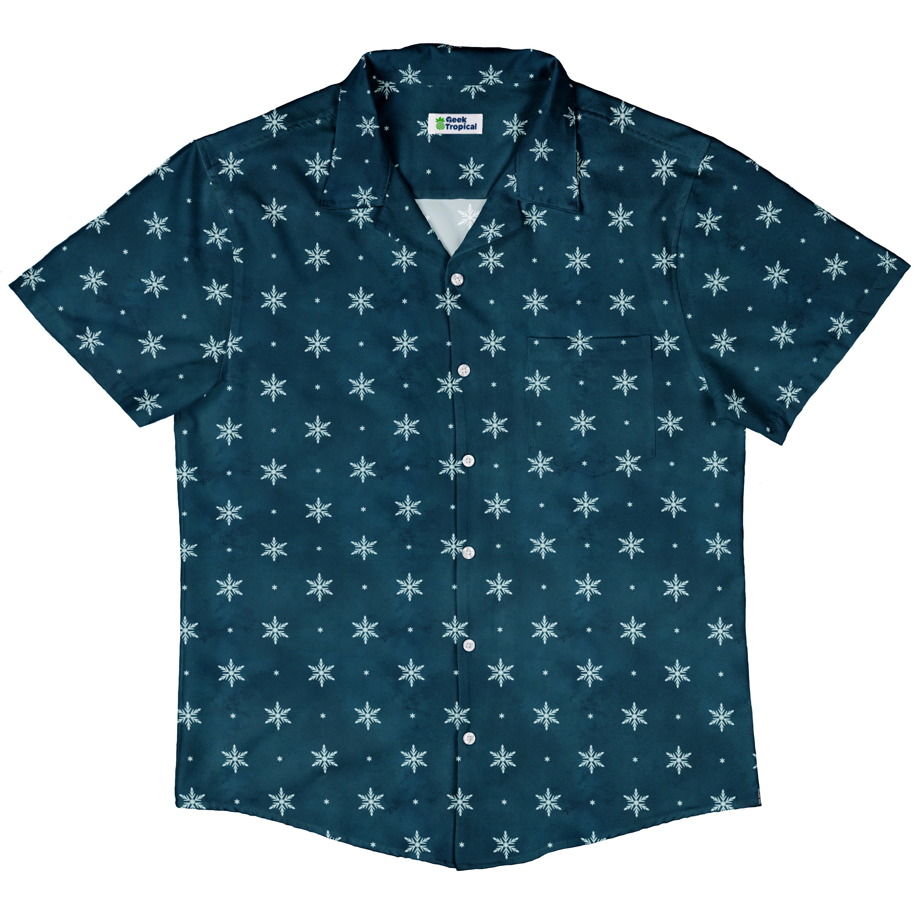 Snowflake Season Button Up Shirt Hawaiian Front