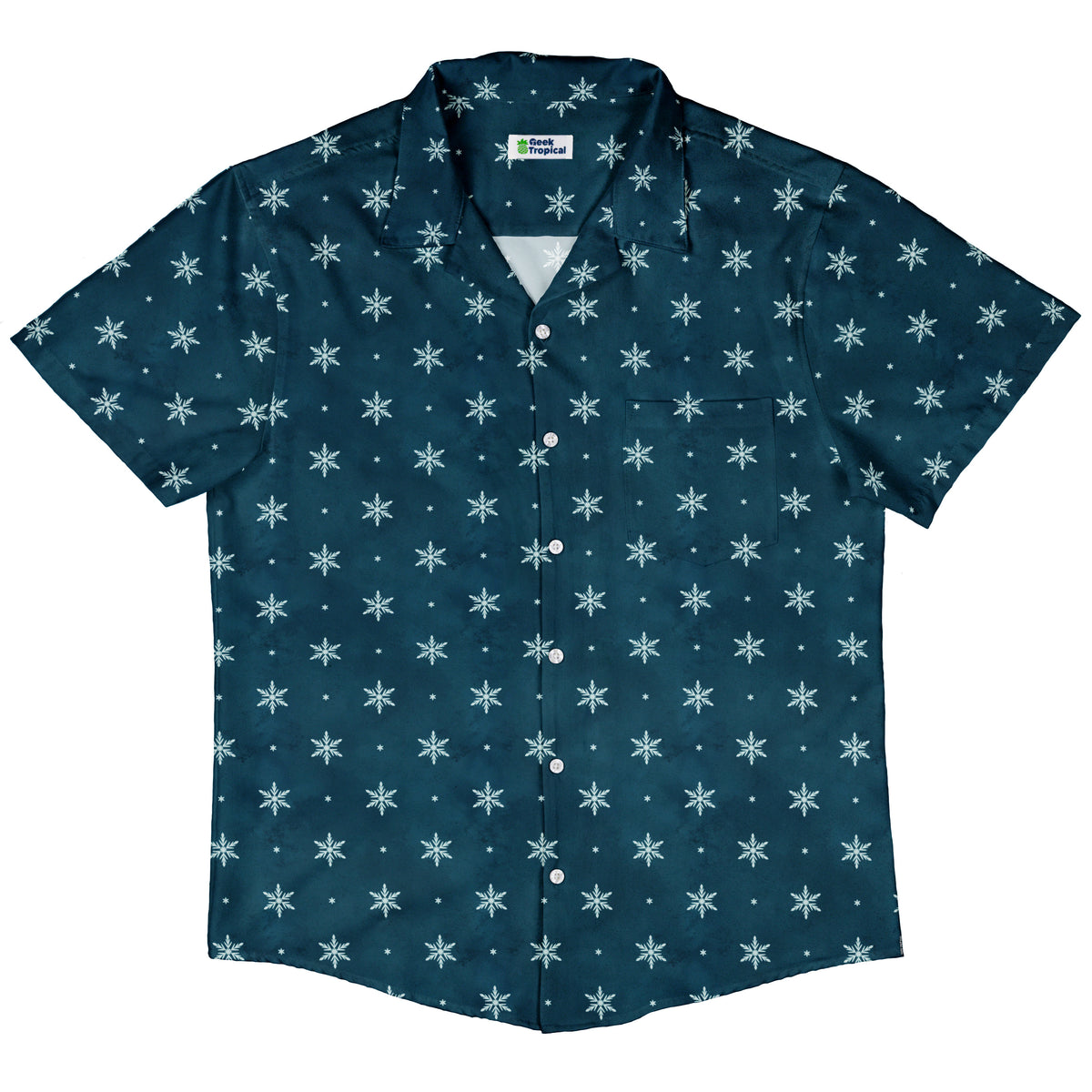 Snowflake Season Button Up Shirt Hawaiian Front