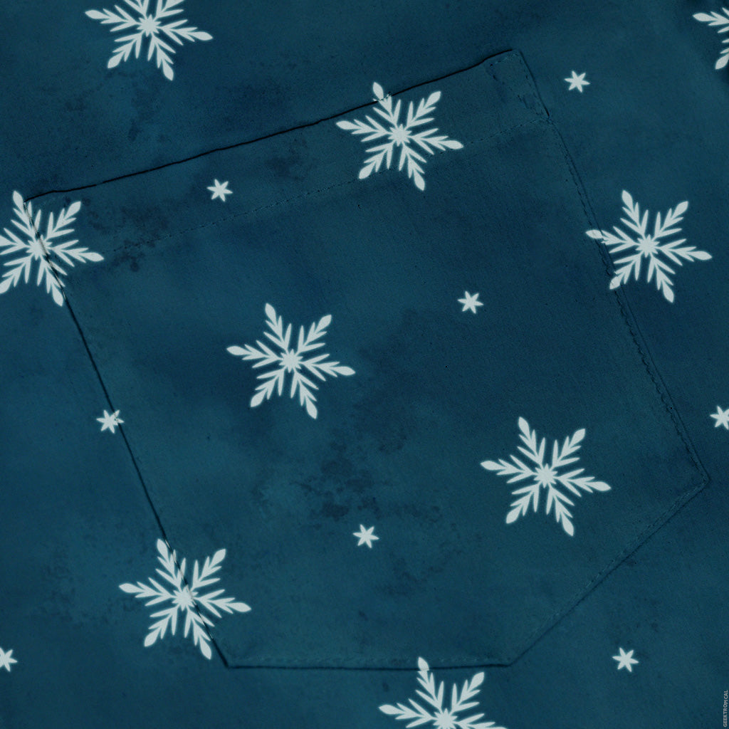 Snowflake Season Button Up Shirt Pocket