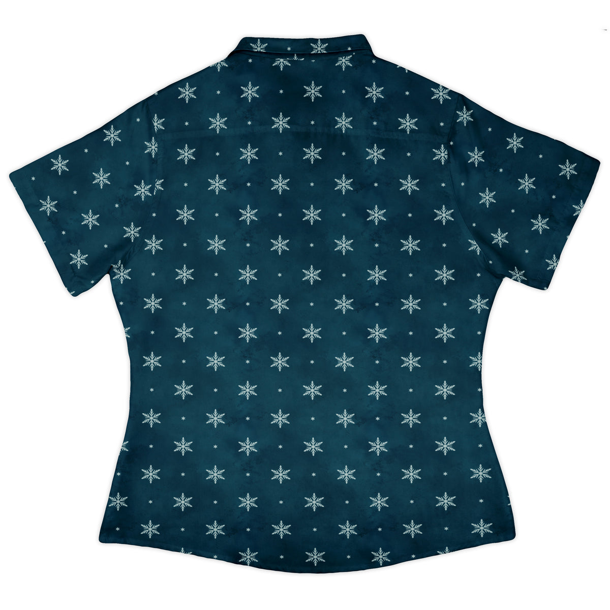 Snowflake Season Curvy Button Up Shirt womens back