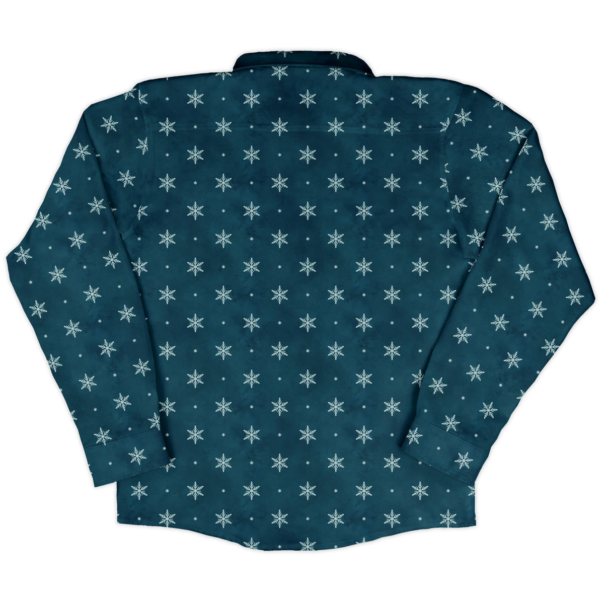 Snowflake Season Long Sleeve Button Up Shirt back