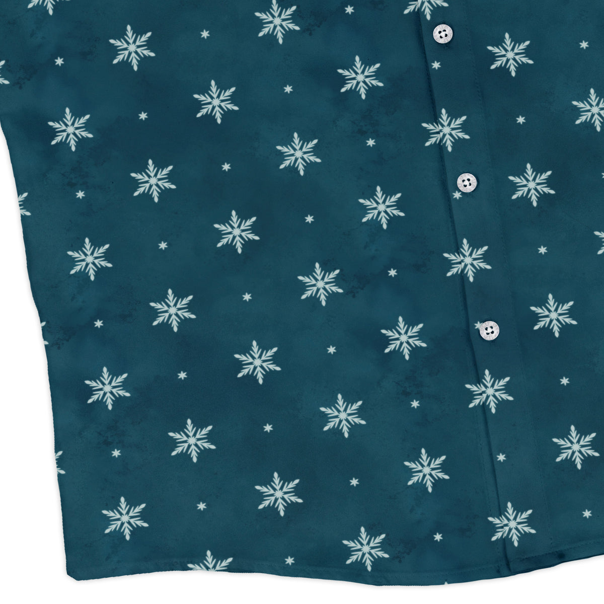 Snowflake Season Long Sleeve Button Up Shirt corner