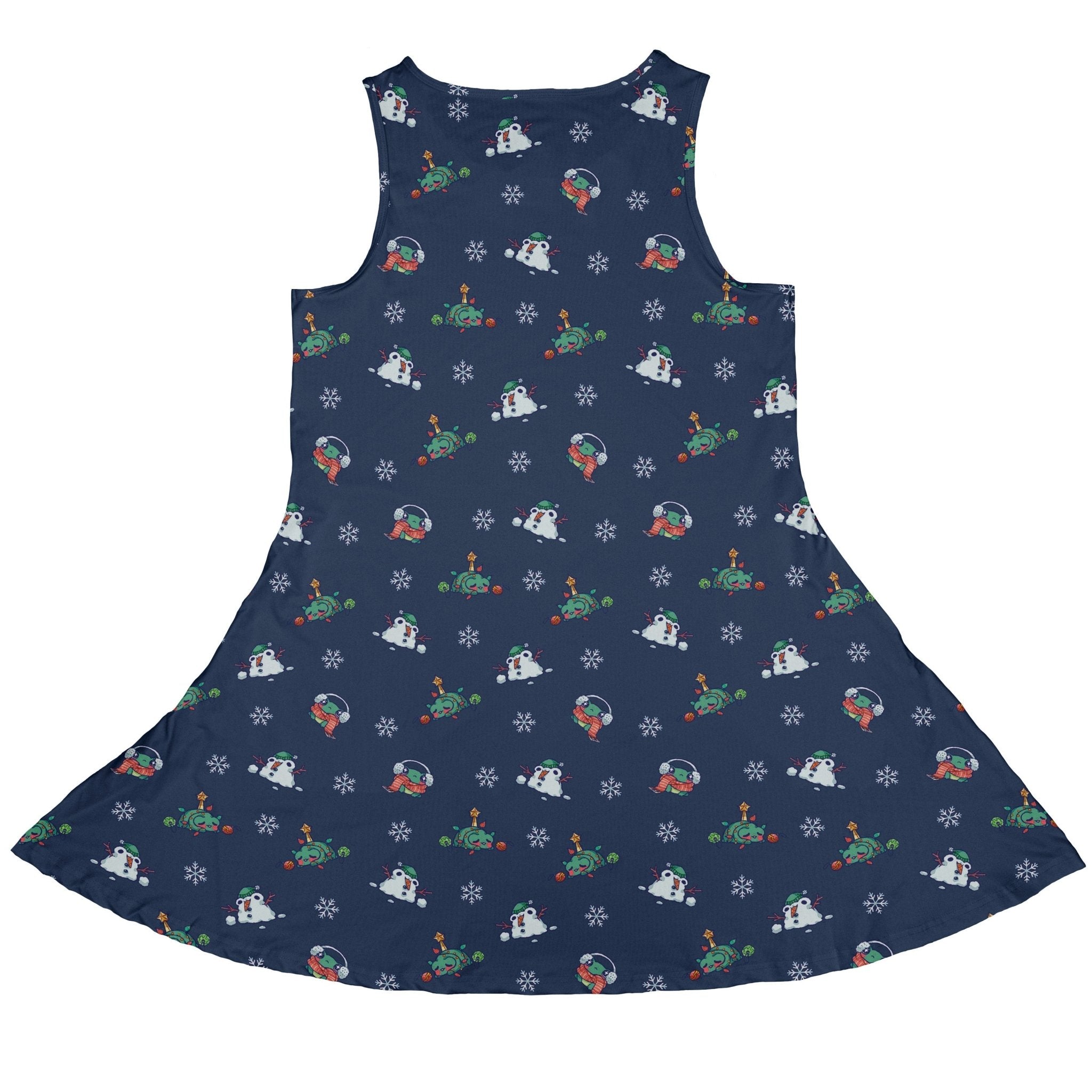 Snowing Frogs Chilly Night Dress Geek Nerd Christmas Print Design by Ardi Tong lx - C