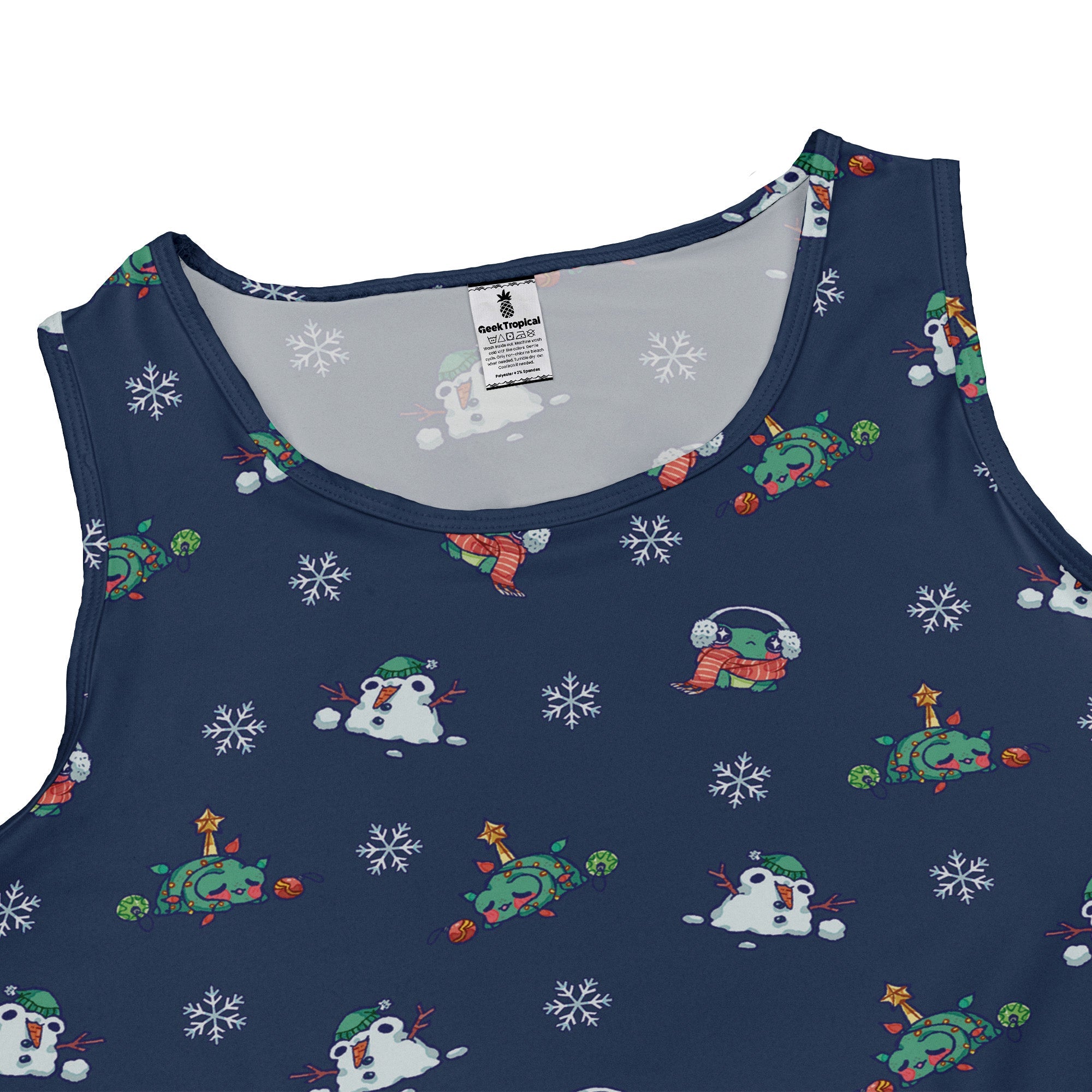 Snowing Frogs Chilly Night Dress Geek Nerd Christmas Print Design by Ardi Tong lx - C