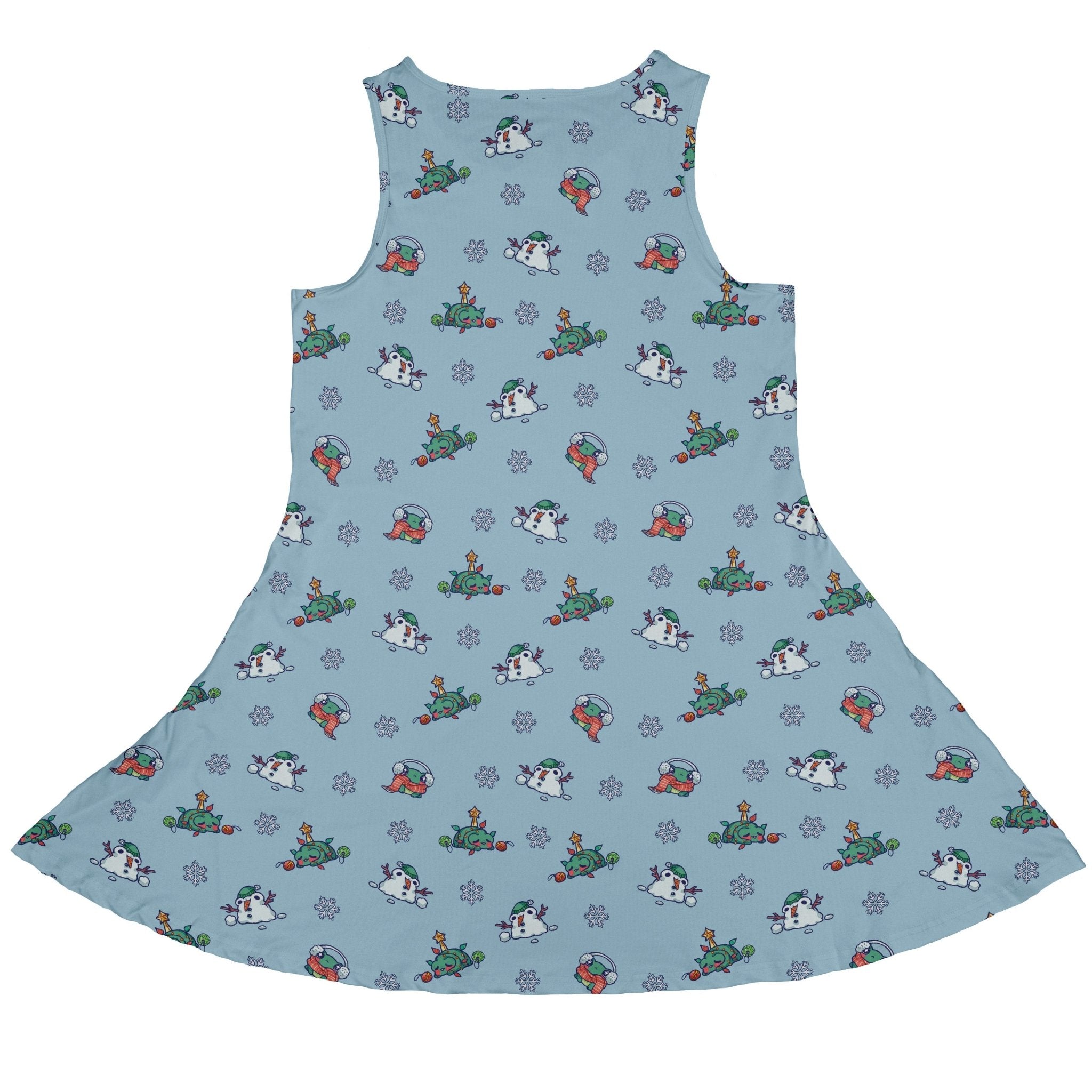 Snowing Frogs Dress Geek Nerd Christmas Print Design by Ardi Tong lx - C