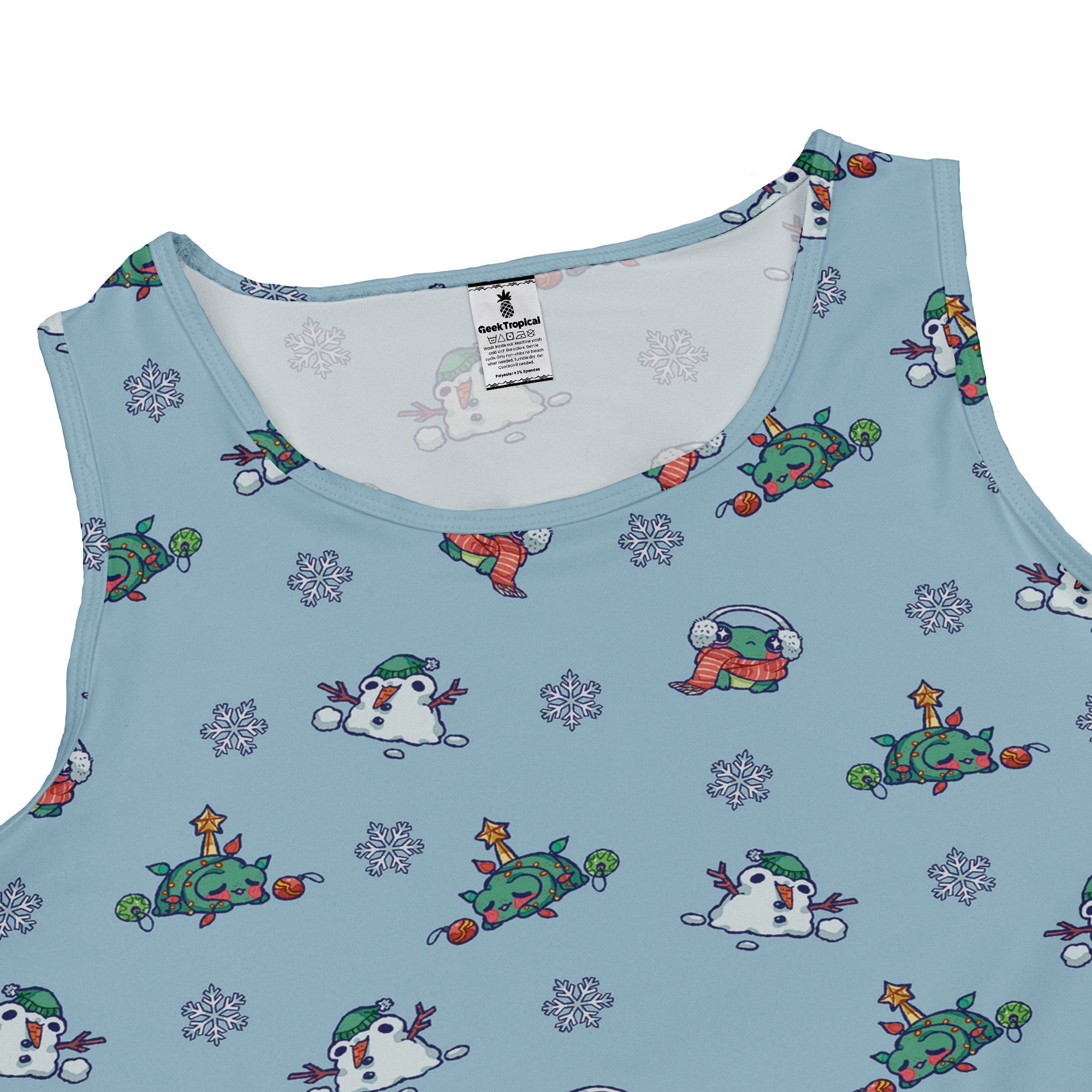 Snowing Frogs Dress Geek Nerd Christmas Print Design by Ardi Tong lx - C