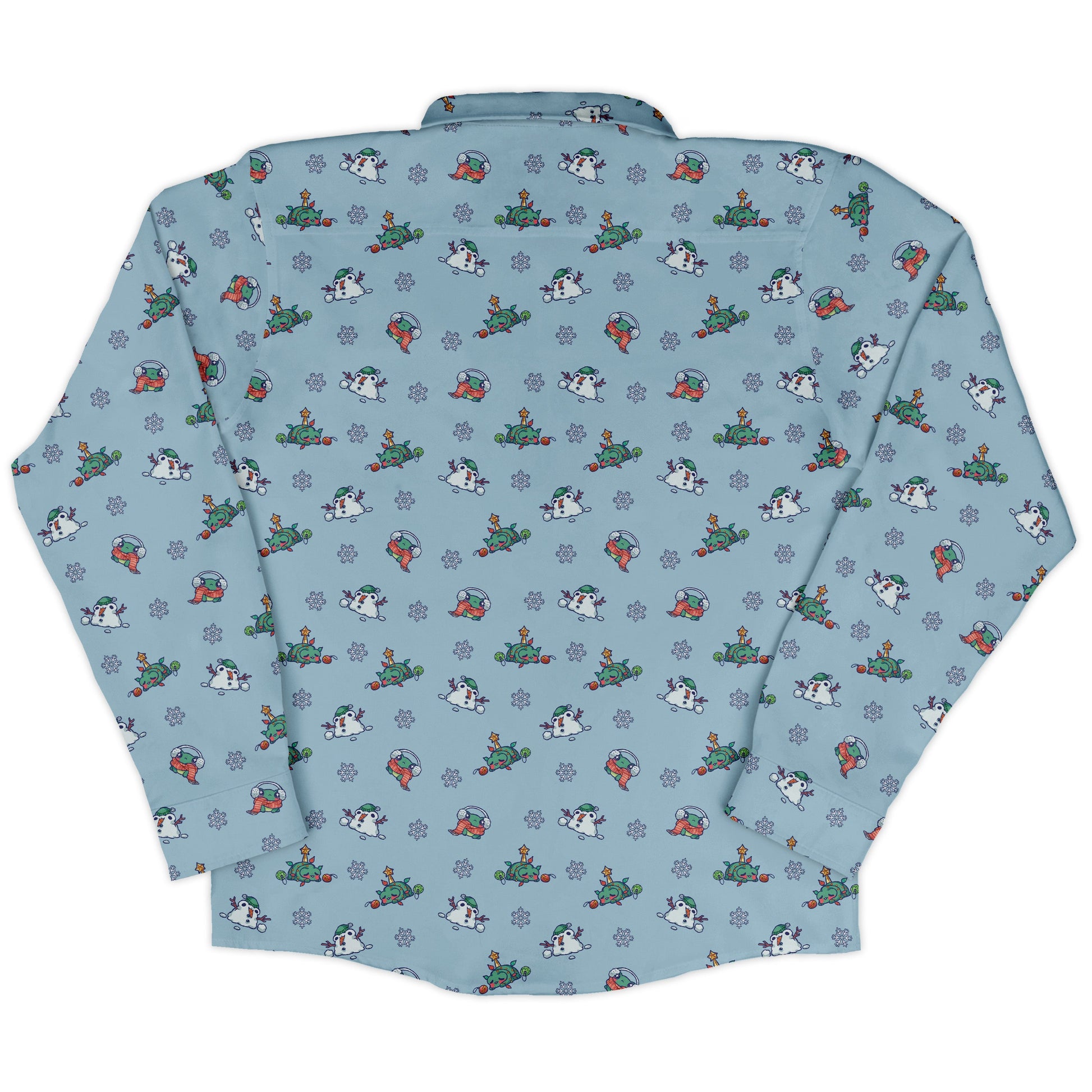 Snowing Frogs Long Sleeve Button Up Shirt