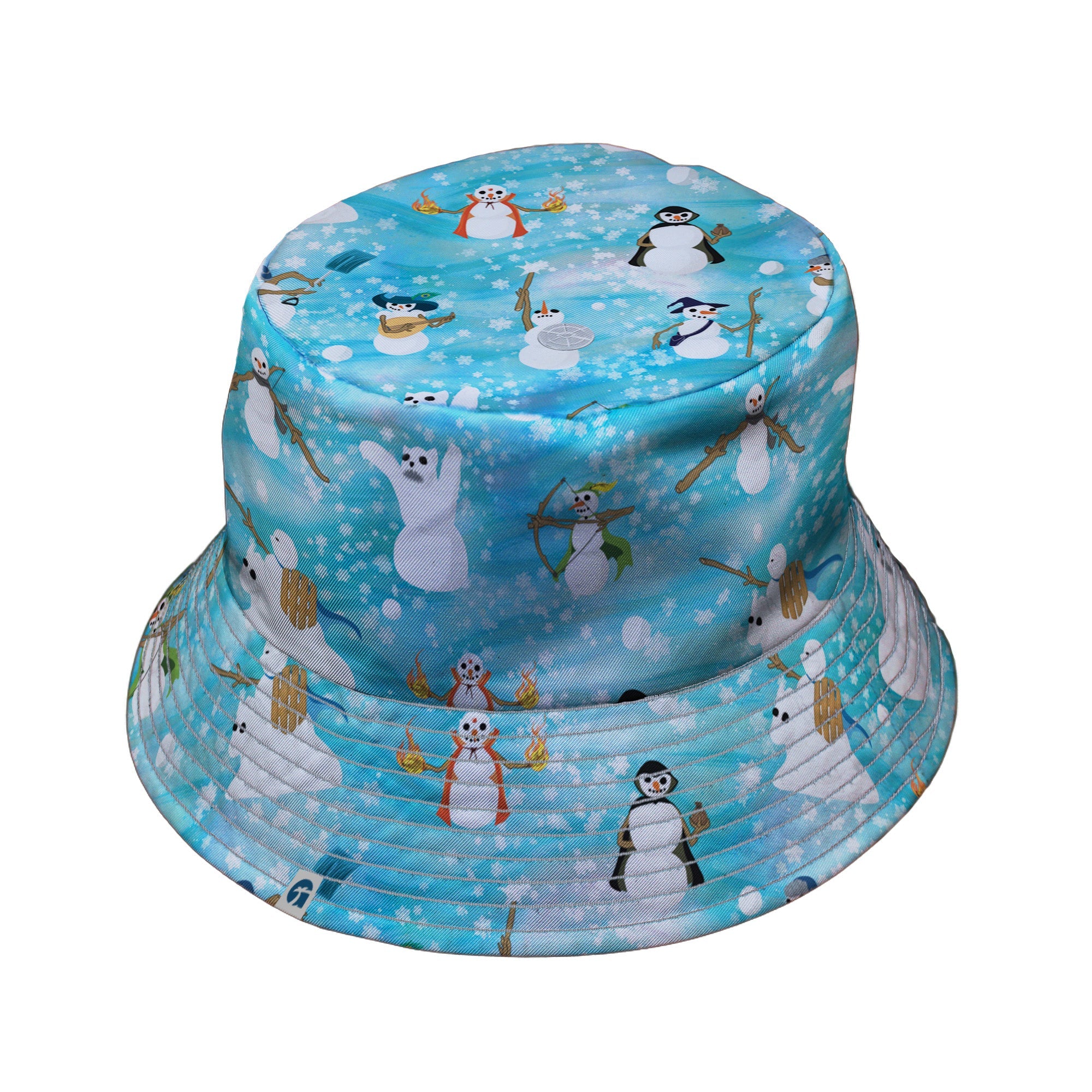 Snowmen Dnd Classes Bucket Hat Geek Nerd Christmas Print Designs by Nathan lx - B