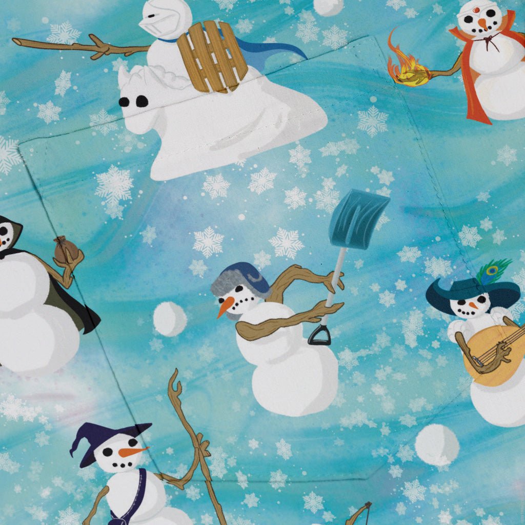 Snowmen Dnd Classes Button Up Shirt Geek Nerd adult sizing Christmas Print Designs by Nathan