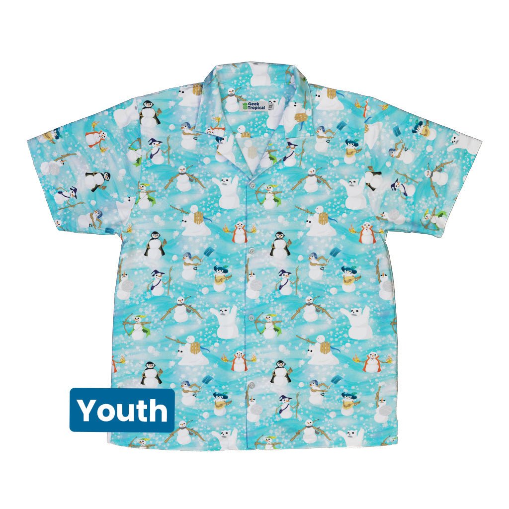 Snowmen Dnd Classes Youth Hawaiian Shirt Geek Nerd Christmas Print Designs by Nathan q4