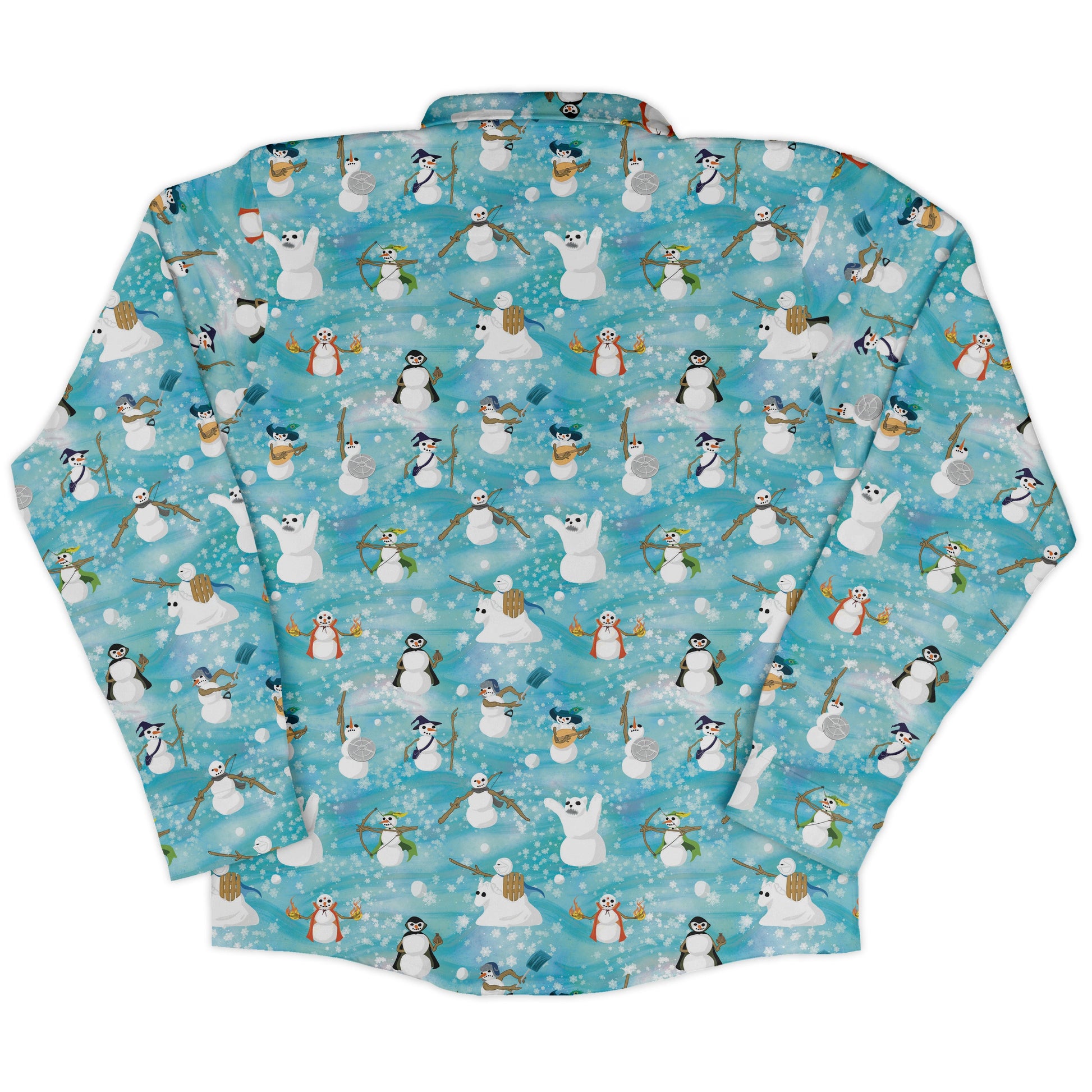 Snowmen Dnd Classes Long Sleeve Button Up Shirt