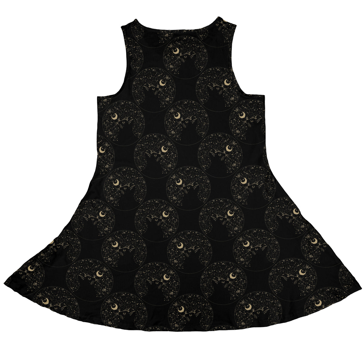 Snowy Kitty Night Sleeveless Dress back
