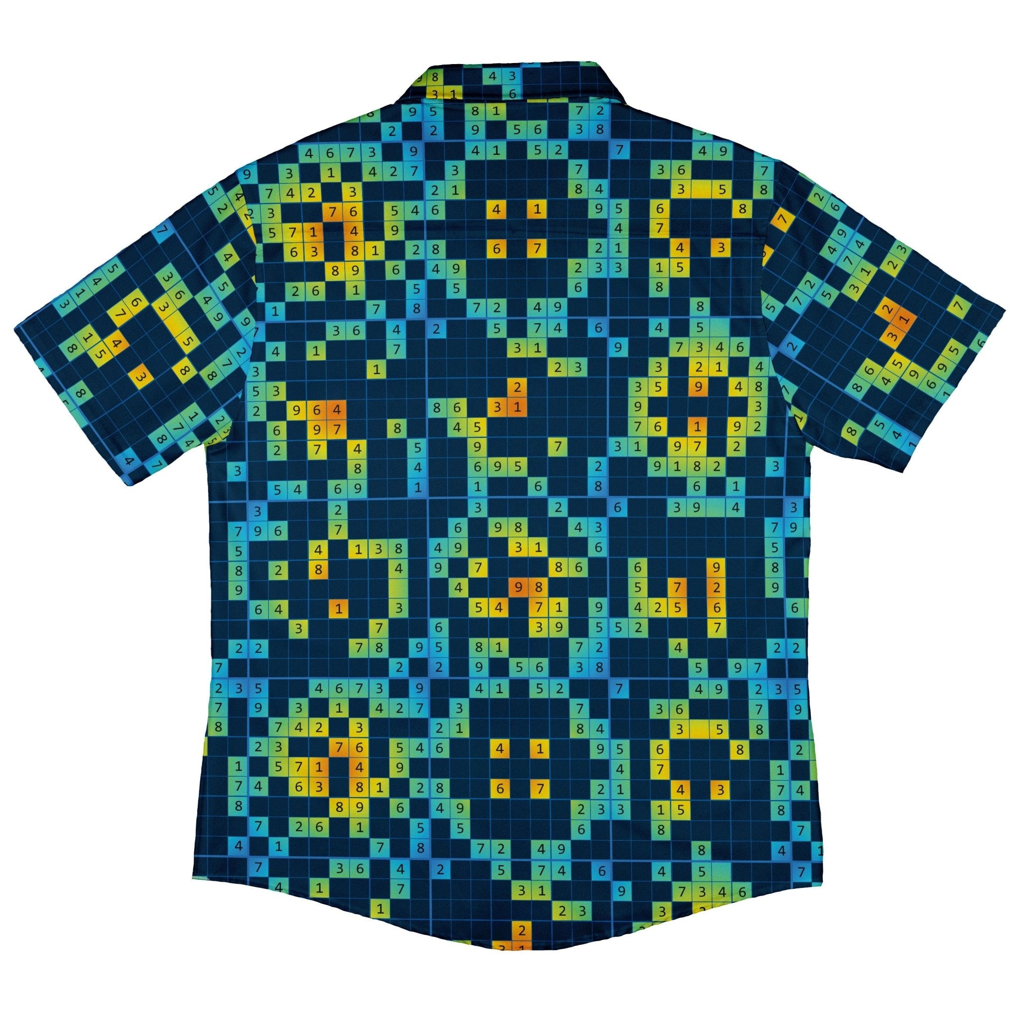 Sodoku Math Puzzle Button Up Shirt - adult sizing - mathematics print -
