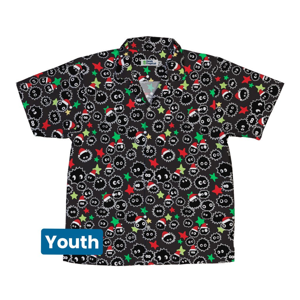 Sootsprite Santas Youth Hawaiian Shirt Geek Nerd Christmas Print Design by Heather Davenport q4