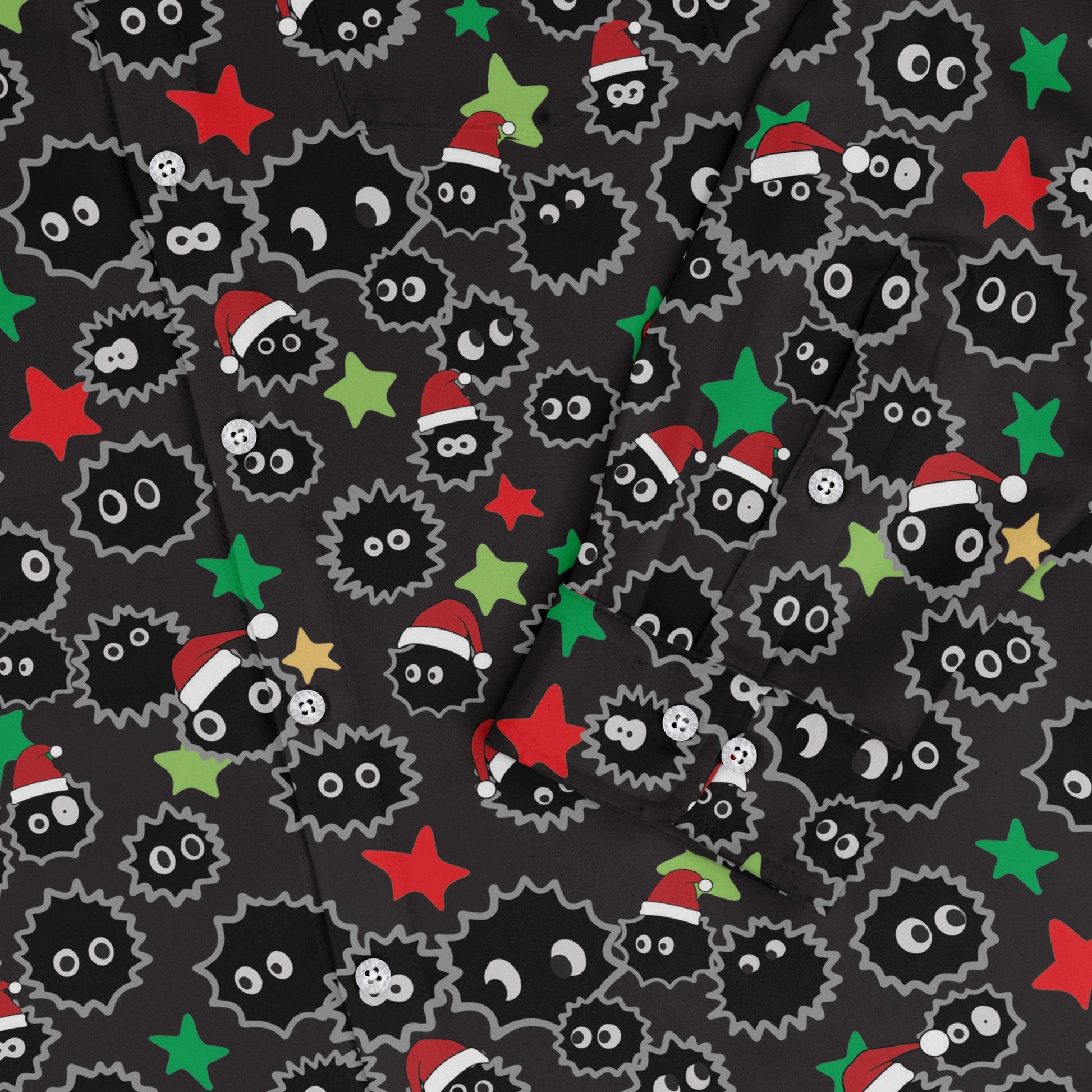 Sootsprite Santas Long Sleeve Button Up Shirt