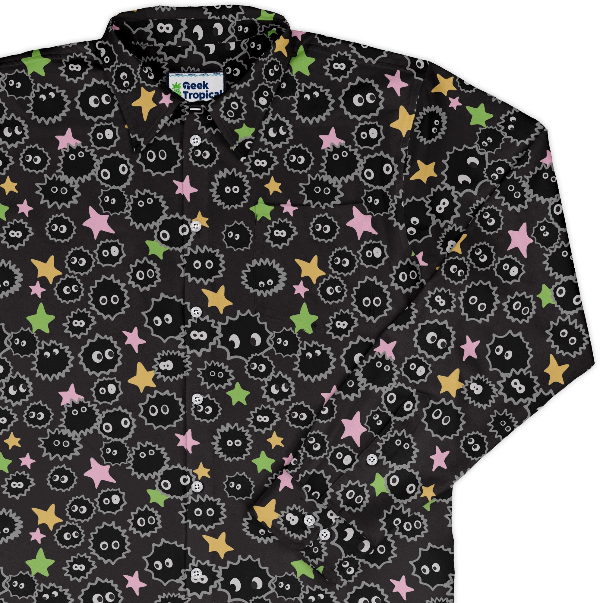 Sootsprites Anime Long Sleeve Button Up Shirt