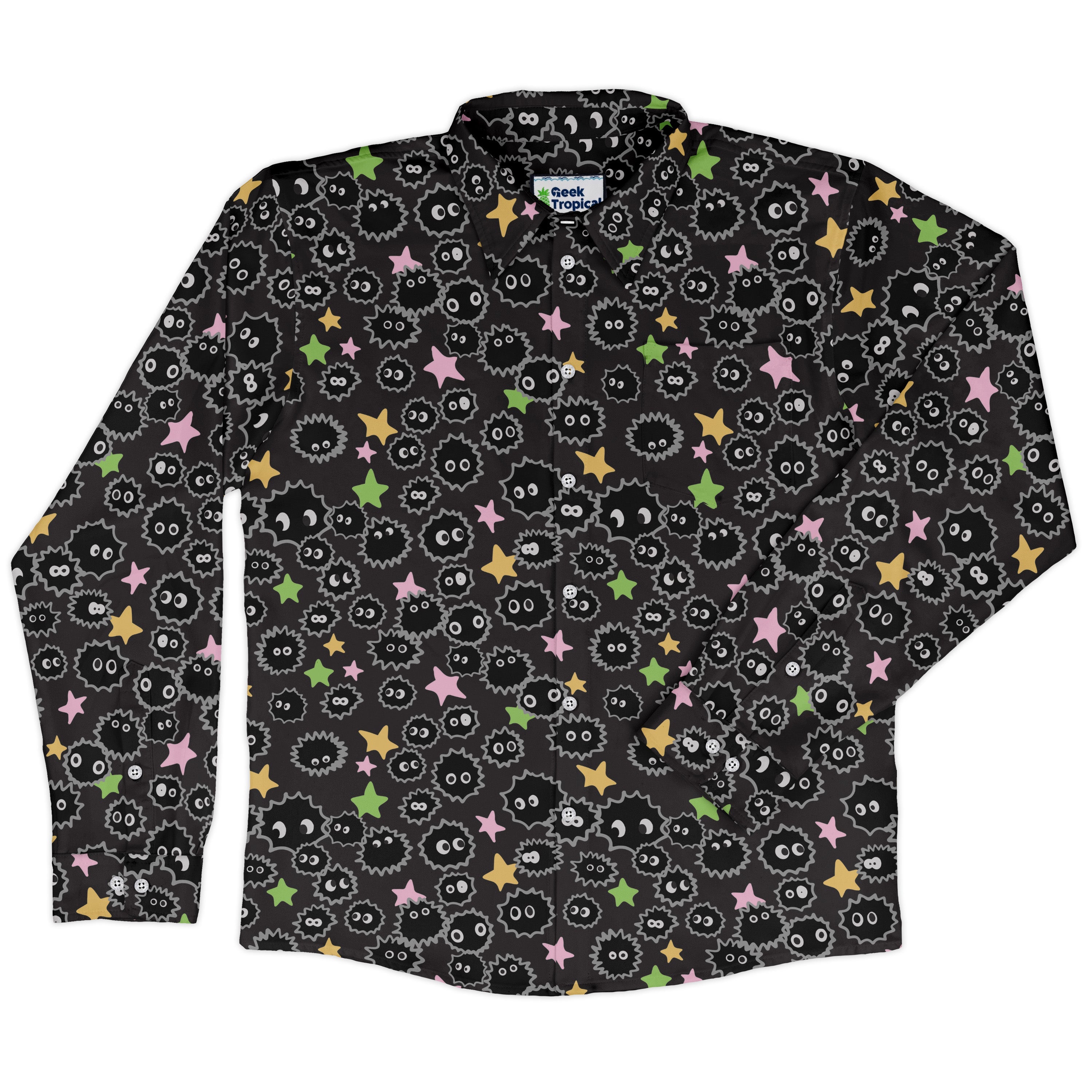 Sootsprites Anime Long Sleeve Button Up Shirt