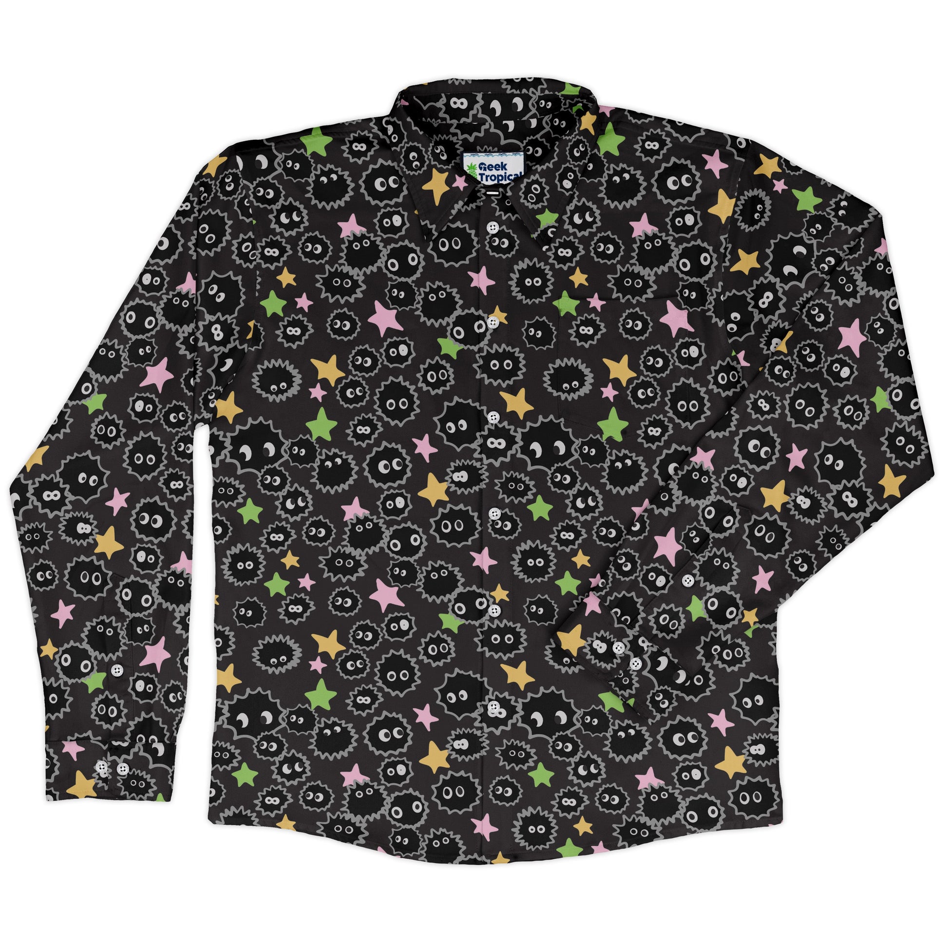 Sootsprites Anime Long Sleeve Button Up Shirt