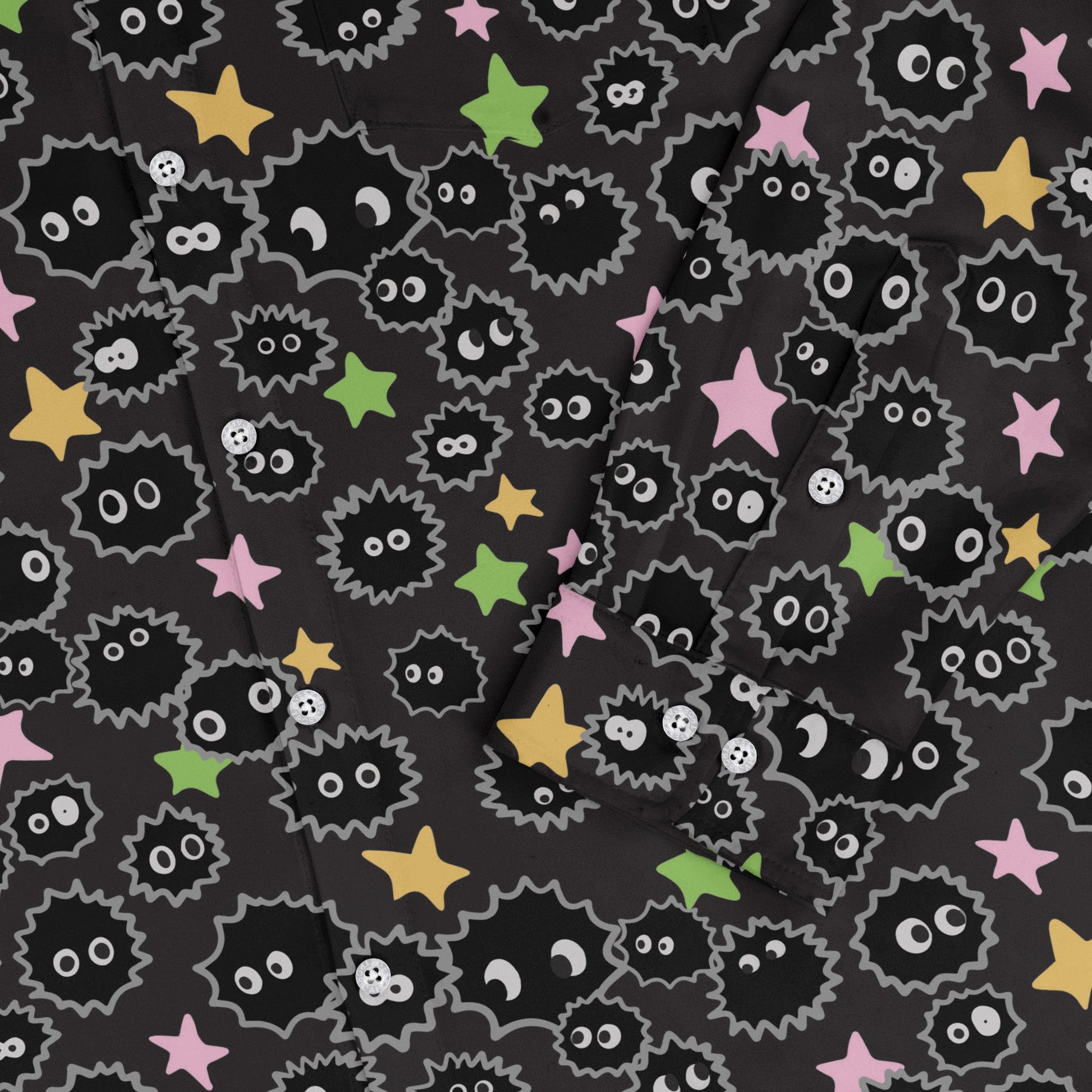 Sootsprites Anime Long Sleeve Button Up Shirt