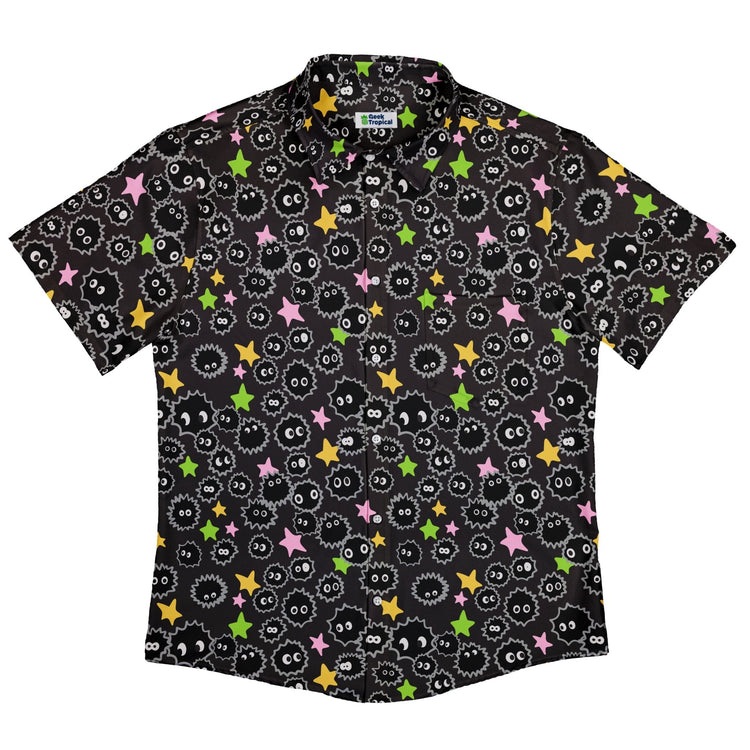 Ready - to - Ship Sootsprites Anime Button Up Shirt Geek Nerd adult sizing Anime Design by Heather Davenport