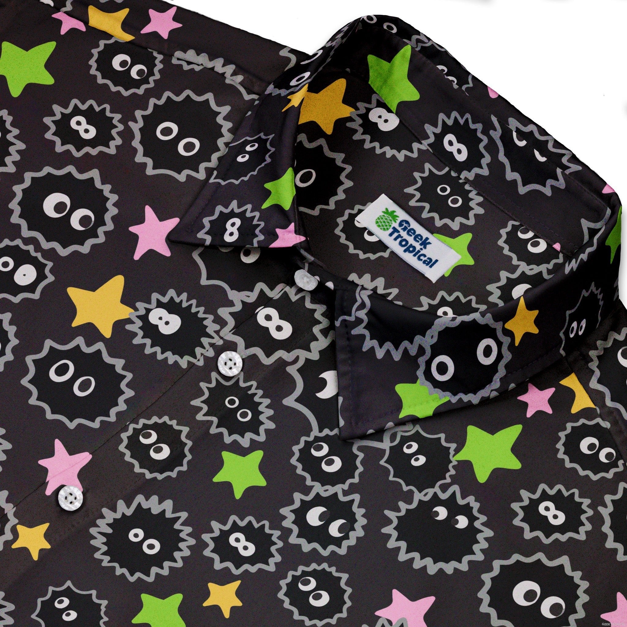 Ready - to - Ship Sootsprites Anime Button Up Shirt Geek Nerd adult sizing Anime Design by Heather Davenport