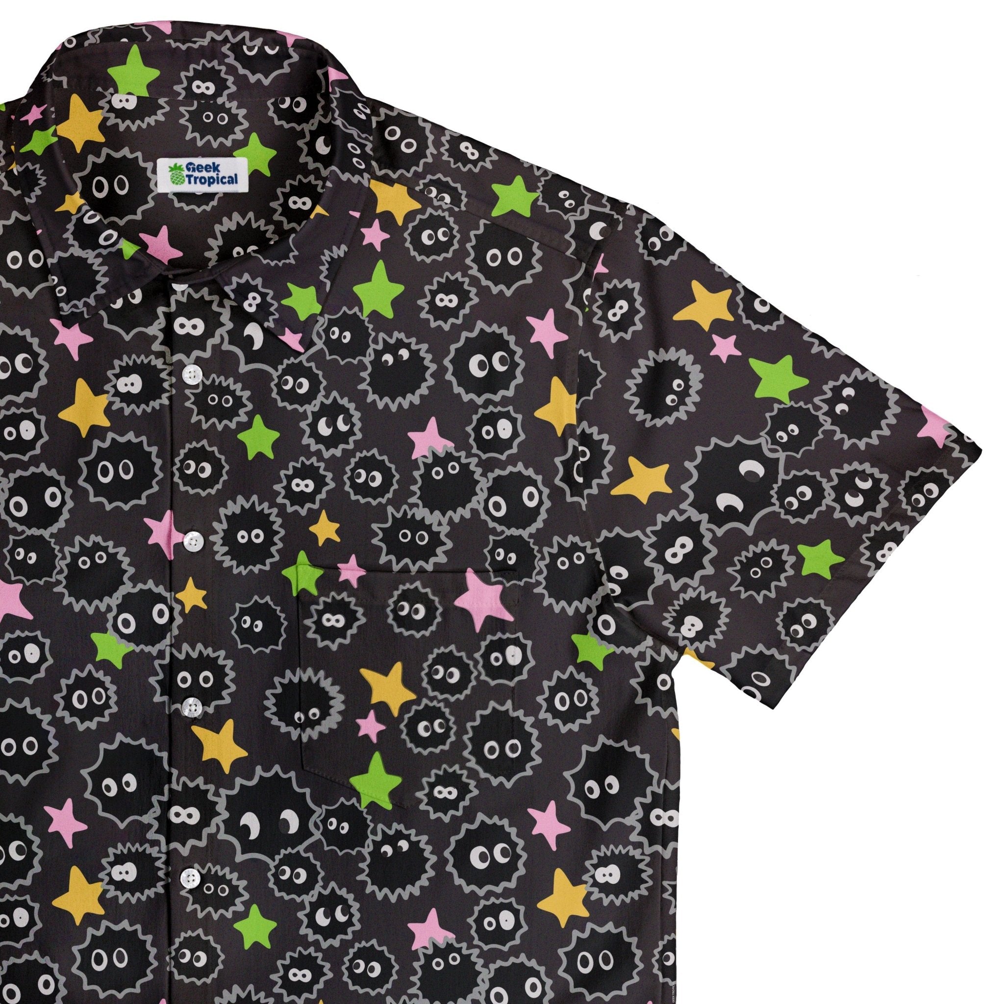 Ready - to - Ship Sootsprites Anime Button Up Shirt Geek Nerd adult sizing Anime Design by Heather Davenport