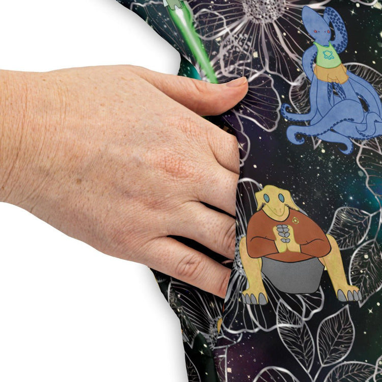 Space Alien Yoga Black Dress Geek Nerd Designs by Nathan lx - C outer space & astronaut print