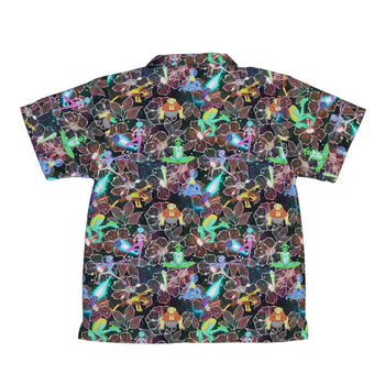 Space Alien Yoga Red Youth Hawaiian Shirt - Designs by Nathan - outer space & astronaut print - Q3