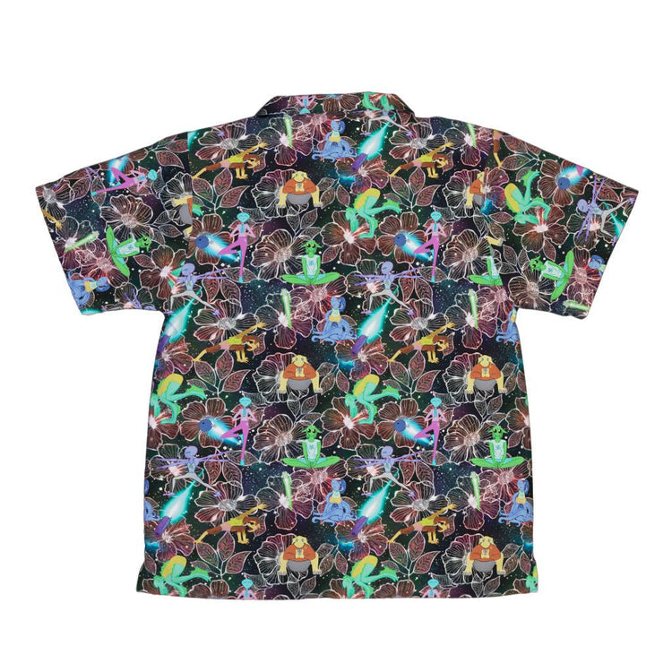Space Alien Yoga Red Youth Hawaiian Shirt - Designs by Nathan - outer space & astronaut print - Q3