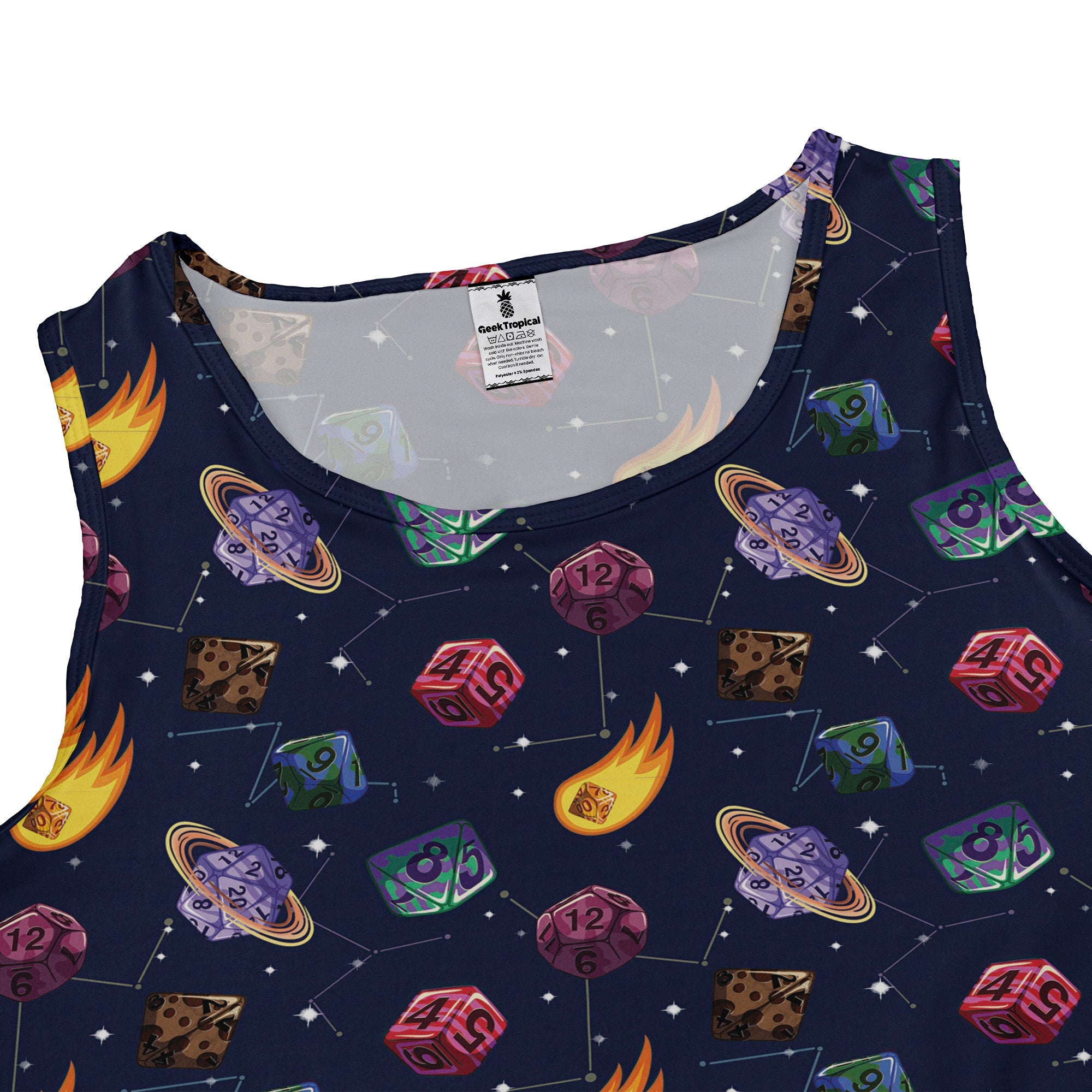 Space Dnd Dice Planets Dress Geek Nerd Design by Carla Morrow dnd & rpg print lx - C