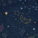 Space Doodles Blue Long Sleeve Button Up Shirt Geek Nerd adult sizing FLOW DESC WRITING outer space & astronaut print