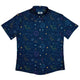 Space Doodles Blue Button Up Shirt - adult sizing - outer space & astronaut print - Simple Patterns